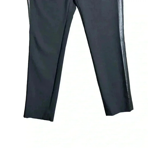 Vince Black Faux Leather Tuxedo Stripe Side Strap Trousers Pants 8 - Picture 3 of 6